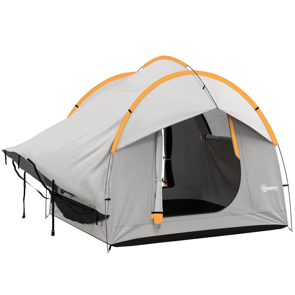 Outsunny Heckzelt Auto Zelt für 6 Personen, wasserdicht 2000mm Autozelt mit Sonnensegel Regenschicht SUV Heckklappenzelt mit UV-Schutz, Vorzelt Sonnenschutz für Camping, Reise 240 x 210 x 210 cm