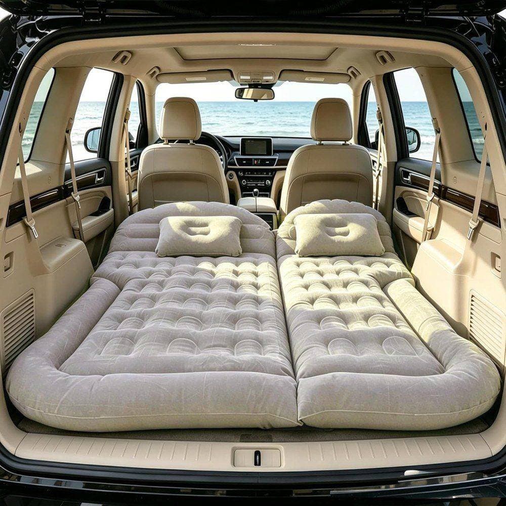 Icelus Auto Matratze SUV Luftmatratze with Luftpumpe 175 * 130 * 15 cm Aufblasbare Camping Kombi Luftbett für Auto Rücksitz Dickere Kofferraum Matratze Bett für Camping Outdoor Traveling