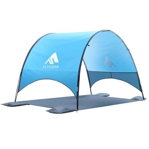 Strandmuschel mit UV-Schutz UPF 50+ – Tragbares Beach Canopy & Sonnenschutz für Strand, 360° Belüftung, 4 Sandsäcke, Doppelte Taschen, Heringe & Seile (230×150×135 cm)