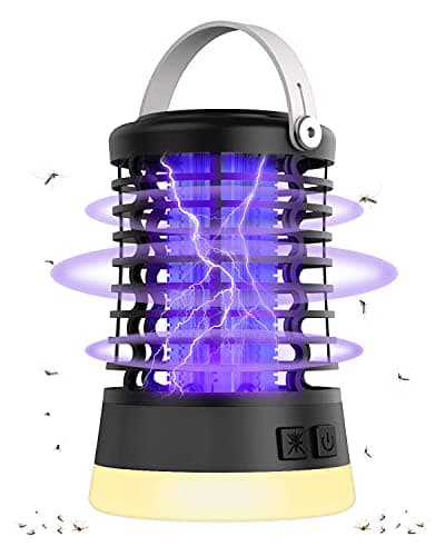 Insektenvernichter Elektrisch Mückenschutz Fliegenfalle, Wasserdicht IPX6, Mückenlampe mit USB-C Ladung für Camping Garten Balkon Schlafzimmer, Mückenfalle mit Aufhängehaken