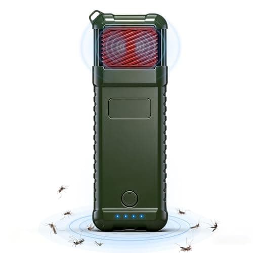 Tragbarer Camping Mückenschutz, SGZIOO Mückenabwehr Outdoor Elektrisch mit 66 Plättchen, USB-C-Aufladung, IP65 Wasserdicht für Outdoor, Camping, Wandern & Backpacking