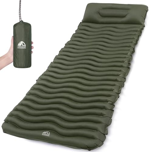 Unigear 500g ultraleichte Isomatte Camping Kleines Packmaß, Aufblasbare Luftmatratze Schlafmatte Campingmatte für Outdoor Wandern Strand, Feuchtigkeitsbeständig Wasserdicht und rutschfest, MEHRWEG