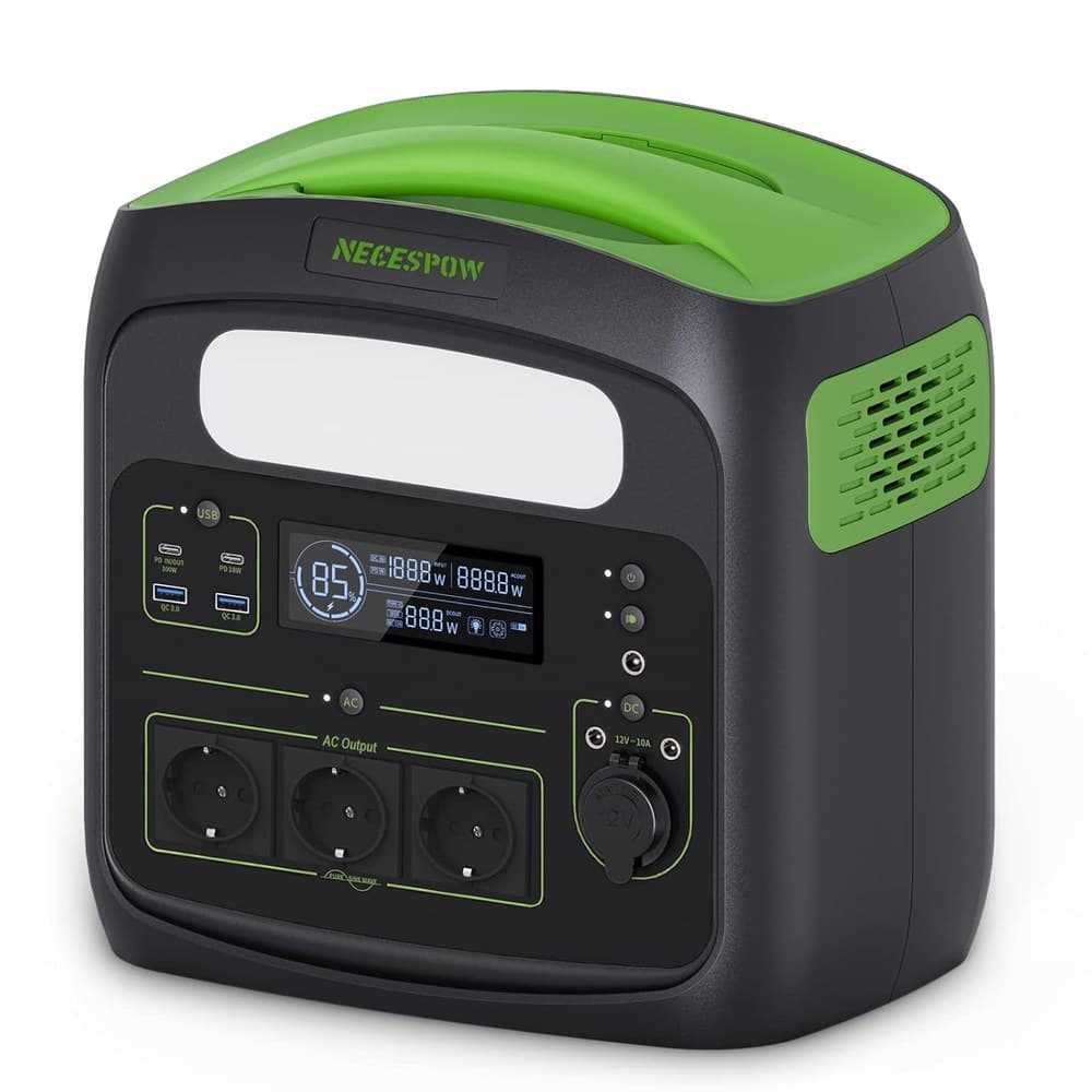 Tragbare Powerstation N7576 700W(Spitze 1400W) 483.84Wh AC Steckdosen x 3, Powerstation LiFePO4 Akku Reine Sinuswelle, USB-C PD100W Ausgang, Solargenerator für Camping Hause CPAP