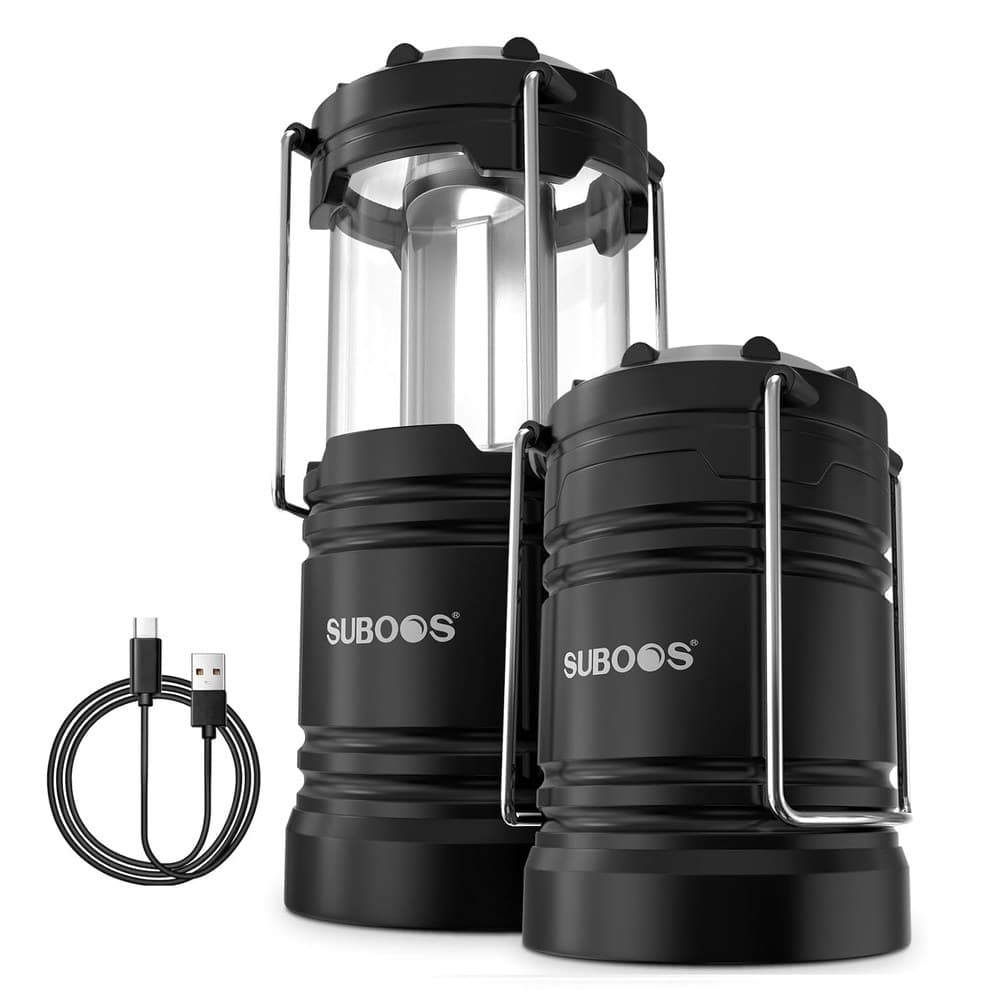 Campinglampe Aufladbar, Hybrid Licht Solar & AA Batteriebetriebene LED Camping Lampe, Integrierter Aufhängehaken & Magnetfuß, für Outdoor, Survival & Stromausfälle(2 Stück)