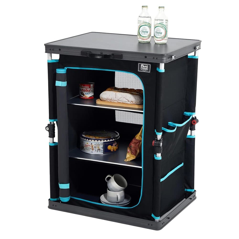 TIMBER RIDGE Campingschrank faltbar Campingküche klappbar Auto Faltschrank Küchenbox Klappschrank All-in-one tragbar mit Tragetasche