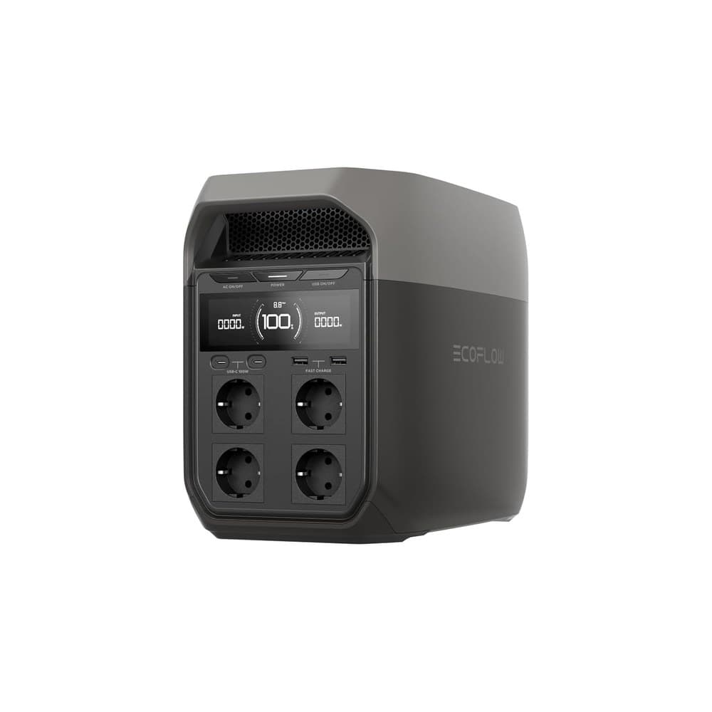 EF ECOFLOW DELTA 3 Tragbare Powerstation, 1 024 Wh Solargenerator, LiFePO4-Batterie, Schnellladung von 0-70% in 30 Min., erweiterbar auf 5 kWh, für Zuhause, Camping und Reise