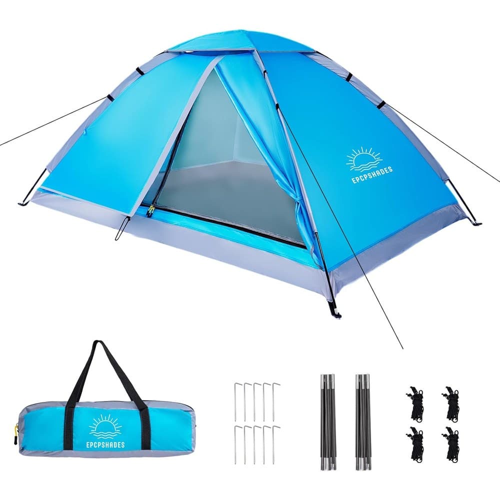 1-2 Personen Kuppelzelte für Camping, Leichtes tragbares Backpacking-Zelt, Kleines, Einfach Aufzustellendes, Wasserdichtes Camping- und Wandernzelt für Erwachsene
