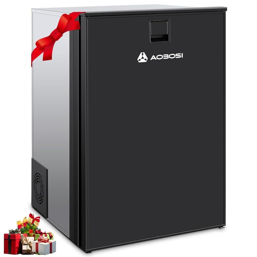 AAOBOSI 110L Kompressor Kühlbox, Zwei Temperaturzonen, Wohnmobil Kühlschrank mit LED-Leuchten, 12/24V DC, Großem Fassungsvermögen Kühlbox Auto, bis -15℃ für Auto, Wohnmobile, Boote, Camping und Reisen
