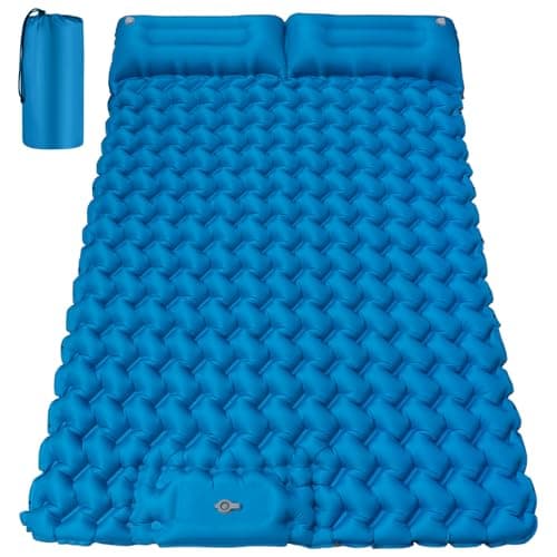 FORRINX Isomatte Camping 2 Personen 9CM, 200x130CM Aufblasbare Schlafmatte Doppel Ultraleicht Campingmatratze Wasserdicht Luftzellenmatte für Outdoor, Wandern, Zelt, Strand