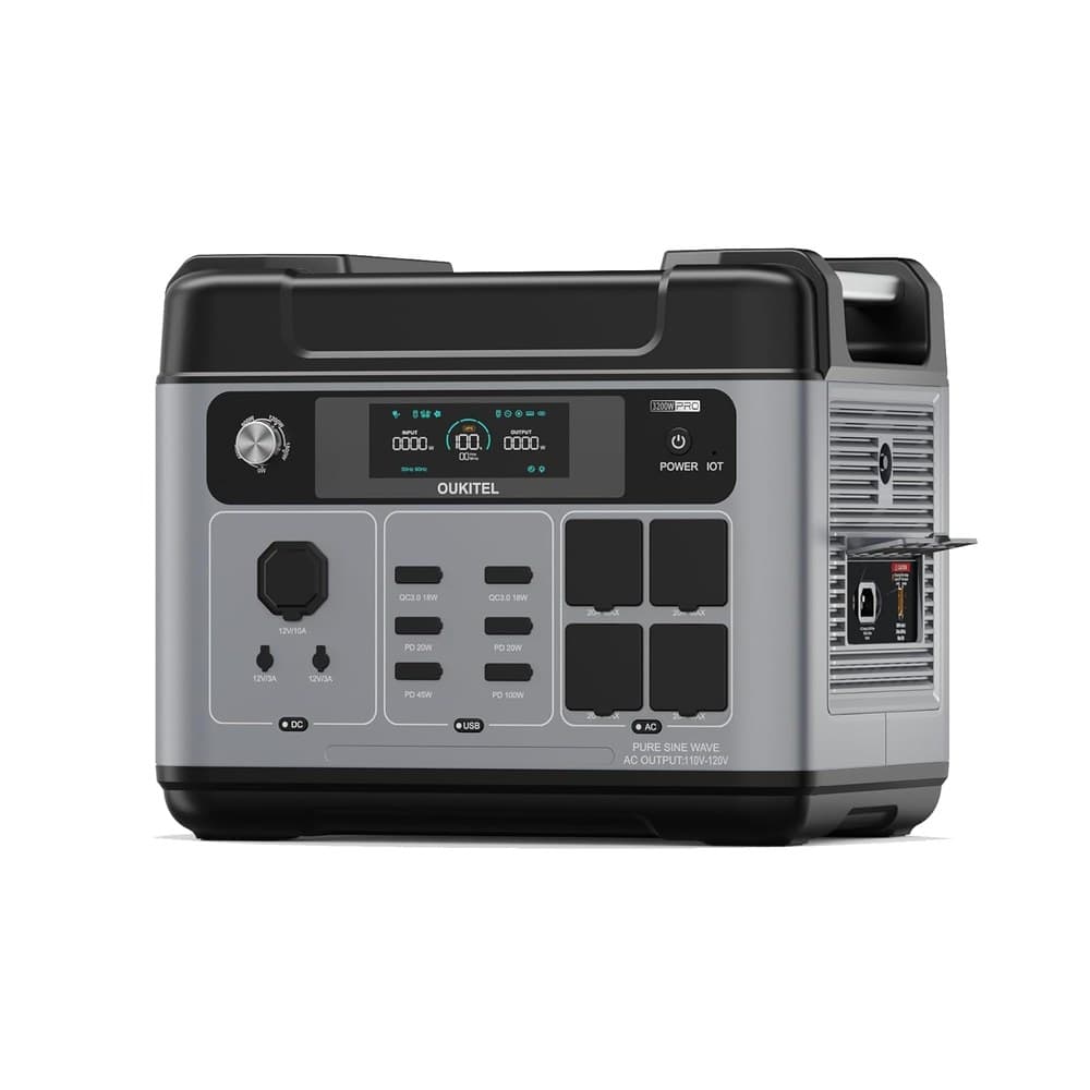 OUKITEL 3200W (6400W Peak) Tragbare Powerstation P2001E Pro, 2048Wh Solargenerator, LiFePO4 Akku, 1 Std Schnellladung, USV & App, Portable Power Station für Camping, Wohnmobile, Notstrom