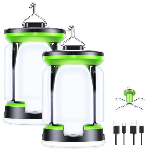 Blukar LED Campinglampe, Camping Laterne - 7 Leuchtmodi 60 LEDs Superhell USB Wiederaufladbare 10+ Std. Akkulaufzeit Zeltlampe Notfallleuchte für Camp, Wandern, Stromausfall, Notfall usw. - 2 Stück